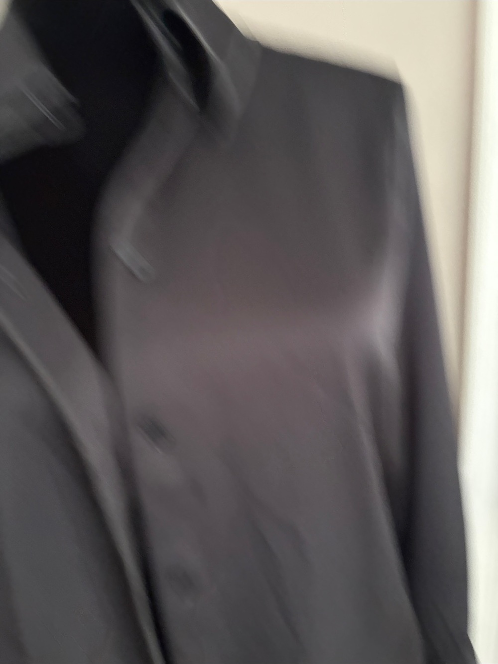 H&M Satin Button-Down Blouse in Black - Picture 4 of 6